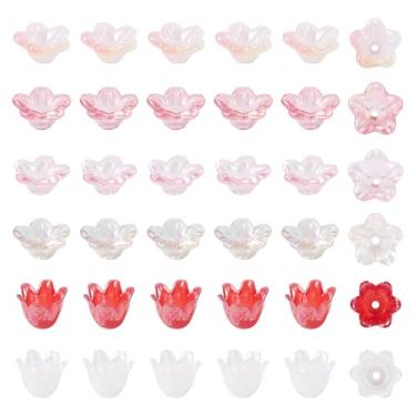 Imagem de 240 peças de tampas de contas de flores AB banhadas a cor AB 5 pétalas trompete flor contas tampas 11,5-12,5 mm para fazer joias, colar faça você mesmo, brincos, pulseiras, suprimentos de artesanato