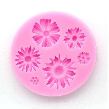 Imagem de 1 molde de silicone de flor 3D para pingentes de brinco, design floral flexível de várias cavidades para resina, argila de polímero, velas, sabonetes, rosa
