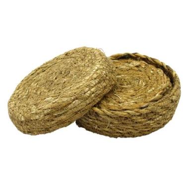 Imagem de Kit 12 Descanso Copo Rústico Porta Copo Xicara Caneca Mesa Posta Natur