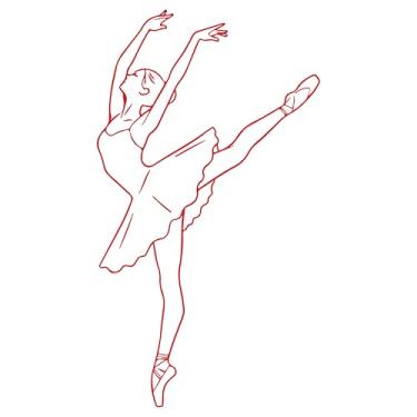 Imagem de Adesivo Decorativo Bailarina sapatilha de ponta para Parede, Notebook, Portas, vários tamanhos e cores (VERMELHO, 45x80,1cm)