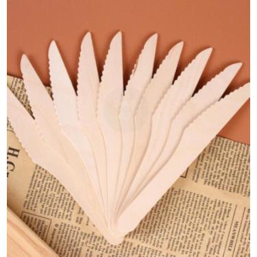 Imagem de 500 Faca De Madeira Biodegradável 14 Cm Afiada - Refeição - Copos Bolh