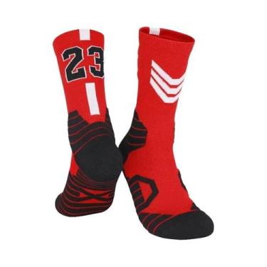 Imagem de Meias De Basquete Masculinas De Comprimento Médio Em Algodão Puro, Abs