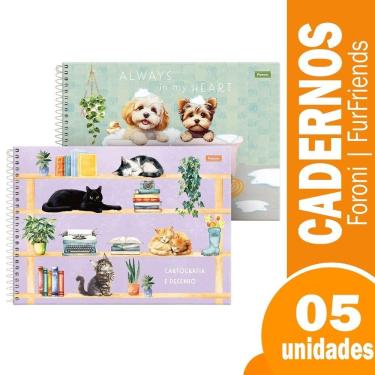 Imagem de Caderno Cartografia Espiral Capa Dura Foroni Furfriends 5X80fls