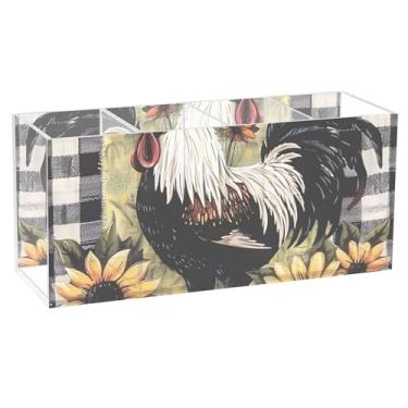 Imagem de TSENQUE Porta-canetas decorativas de tartã floral, acrílico fofo, para mesa, pincel de maquiagem, caneta, caneta, caderno, material de escritório para decoração de mesa