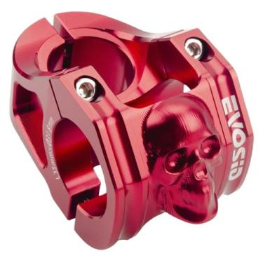 Imagem de BBxunsless Haste de alça curta de bicicleta de liga de alumínio CNC de alta resistência cabeça de dragão estilo caveira alça de bicicleta de montanha haste do guidão (vermelho)