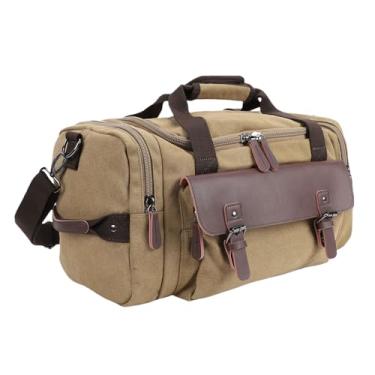 Imagem de ZJchao Bolsa de Viagem para Viagens, Mochilas de Viagem, Lona à Prova de água, Bolsa de Bagagem de Grande Capacidade Com Vários Métodos de Transporte para Negócios Em Viagens Curtas (Cáqui)