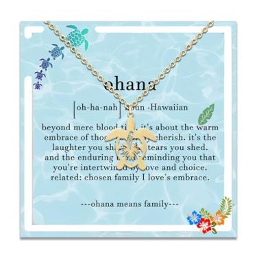 Imagem de Colar de tartaruga marinha Ohana significa família tartaruga joia para mulheres, pingente de tartaruga presentes para mulheres, presentes de tartaruga, presentes para mulheres, joias de verão, joias