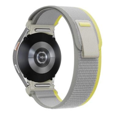 Imagem de HSPTR Para samsung galaxy watch 7 6 5 4 44mm 40mm/fe/5 pro 45mm pulseira de nylon correa watch6 clássico 47mm 43mm cinta(Yellow Beige,Watch7 40mm)