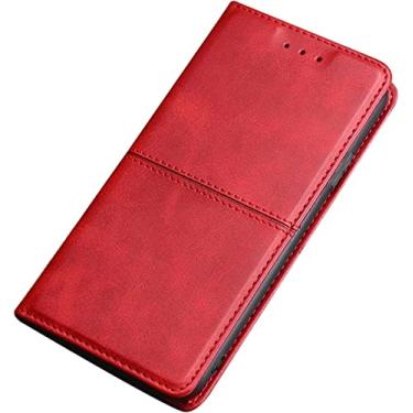 Imagem de AEHON Capa para iPhone 14/14 Plus/14 Pro/14 Pro Max, Carteira de Couro Flip Folio Case, Suporte de Cartão Suporte Fivela Magnética À Prova de Choque Proteção TPU Interior Shell (Cor: Vermelho, Tamanho: 14 Pro 6,1 polegadas)