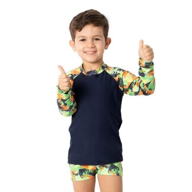 Imagem de Conjunto Praia Infantil Proteção UV Dinossauros Marinho Diju-Masculino