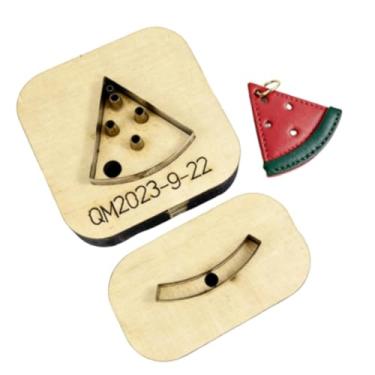 Imagem de YJIUYUANQ Molde de artesanato de couro, perfurador e cortador de madeira para projetos de pingente de melancia