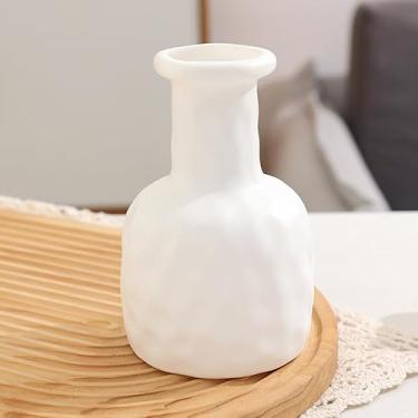 Imagem de Vaso de arte de plástico inquebrável - Ornamento moderno de decoração de casa de luxo para sala de estar, mesa e prateleira (branco4)