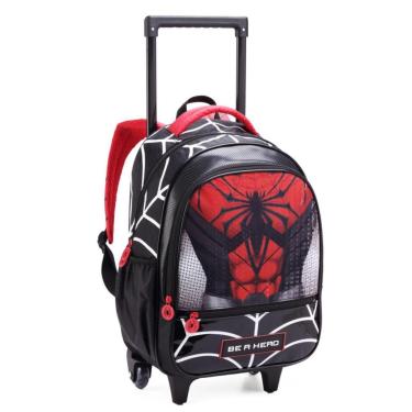 Imagem de Mochila De Rodinha C/ Carrinho Escolar Menino Bolsa Spider-Masculino