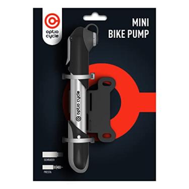 Imagem de Optio Cycle Mini bomba de ar para bicicleta 120 PSI (8,3 bar) portátil - Bomba de ar de alumínio pequena para bicicleta MTB | Pneu de bicicleta de montanha etc | Bomba de bicicleta compacta manual para bicicletas de estrada etc