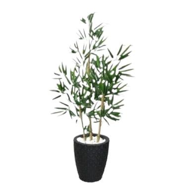 Imagem de Planta Realista Bambu Artificial Sorte 1 Metro Vaso Decorativo planta artificial decoração Sala de estar Canto da parede Sala de reuniões Lobby(3D Preto)