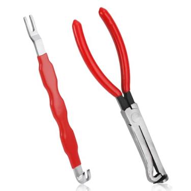 Imagem de Alicate de Desconexão Elétrica com Ferramenta Separadora Conectores, Alicate Desconexão 20cm e Separador 19cm para Remoção Terminais Elétricos Automotivos Velas Ignição e Reparos Fiação Carro