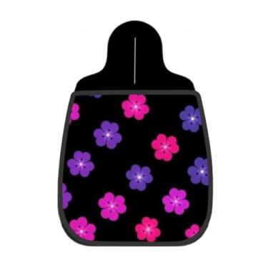 Imagem de Lixeira De Carro Organizador Lixinhocar Flor Pink Roxa Fundo Preto