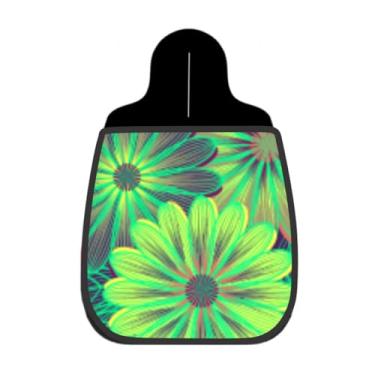 Imagem de Lixeira De Carro Organizador Lixinhocar Margaridas Verdes e Amarelas