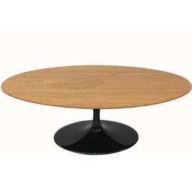 Imagem de Mesa saarinen oval 1,20x0,80 base preto tampo frejo - O REI DAS POLTRO