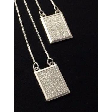 Imagem de Escapulario Prata Italiana 925 60 Cm Medalha 10x14 Mm - Lojas La&Amp;N
