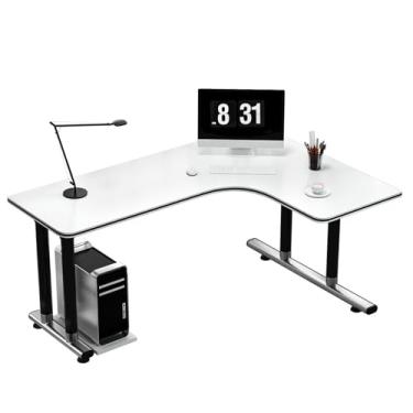 Imagem de CFGH6FDF Mesa de canto para casa mesa de mesa simples moderna estudo estudantil em forma de L escritório quarto escritório doméstico (branco direito, 120 x 100 x 75 cm)