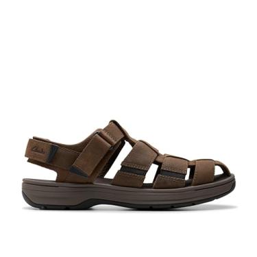 Imagem de Clarks Sandália masculina Saltway Cove, Lea marrom escuro, 43 EU