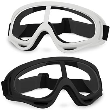 Imagem de YSCare Pacote com 2 óculos de proteção, óculos de segurança compatíveis com armas Nerf para jogo de batalha, presente de Natal (preto e branco)
