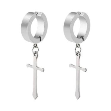 Imagem de Brincos De Clipe Com Pingente De Cruz Da Moda, Sem Furo, Para Homens E