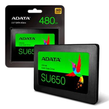 Imagem de Ssd 480gb Adata Ultimate Su650, Sata 6gb/s, Leitura 520mb/s, Gravação 450mb/s - Asu650ss-480gt-r