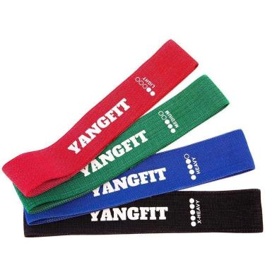 Imagem de Kit Mini Band Tecido 4 Intensidades Faixa Elástica Yangfit-Unissex
