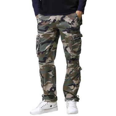 Imagem de Pantalones Cargo Match Wild para Hombre Verde Grisáceo Talla 44