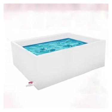 Imagem de Piscina de aquário de PVC, tanque de retenção de lona de 0,5 mm com válvula de drenagem, lagoas temporárias para peixes Koi e tartarugas, armazenamento de água de peixes de água salgada (1 x 2,7 x 1 m