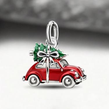 Imagem de 1 peça simples e exclusivo vintage besouro árvore de Natal contas penduradas DIY pingente delicado joia presente para mulheres ou homens