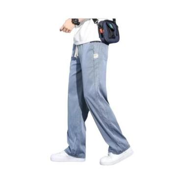 Imagem de Calças Jeans Masculinas plus Size De Verão Em Tecido Lyocell Macio, Co