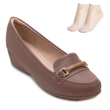 Imagem de Sapato Anabela Modare C e Meia MD26-70142, 36, Caramelo