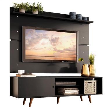 Imagem de Rack e Painel para TV até 65" Preto/Rustic Dubai Madesa