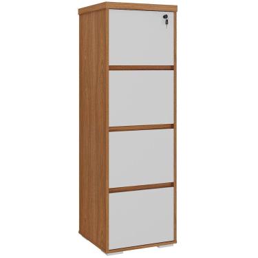 Imagem de Armário Para Escritório Arquivo 04 Gavetas Com Chave Unik A02 Freijó Branco