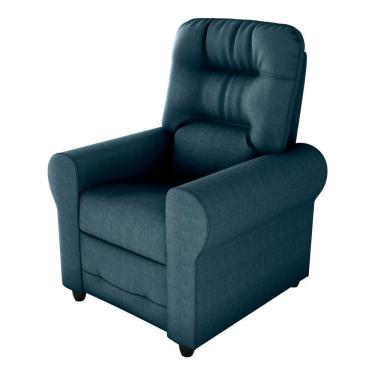Imagem de Poltrona Retrátil e Reclinável 83cm Com Tecido Suede Multimóveis Cr45264 Petróleo