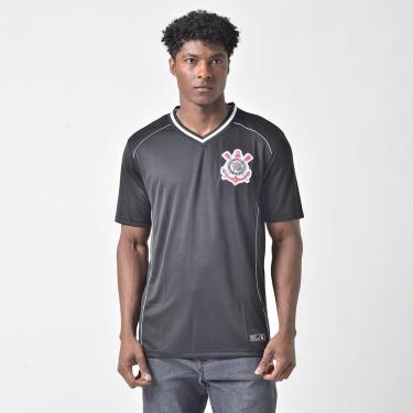 Imagem de Camisa Corinthians Oficial Licenciada Gola V Preto Corinthians-Masculino