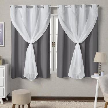 Imagem de Cortinas Blackout Com Voil Quarto Sala 2,80x1,60 Envio Imediato - Feff