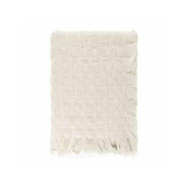 Imagem de Manta Decorativa de Microfibra Karsten Campos Branco