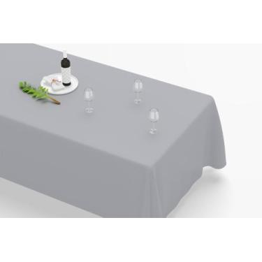 Imagem de Toalha De Mesa Retangular 12 Lugares Tecido Oxford Cinza TLZ05 - 300x1