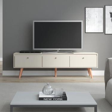 Imagem de Rack Retrô Memphis Para Tv Até 65 Polegadas 3 Portas Menu Móveis Champanhe