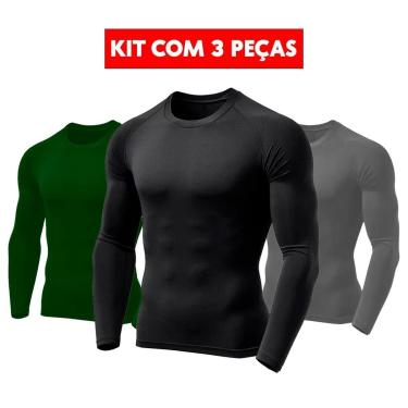 Imagem de Kit 3 Camisetas UV Proteção Solar UV+50 Tecido Ice Segunda Pele Praia Piscina-Masculino