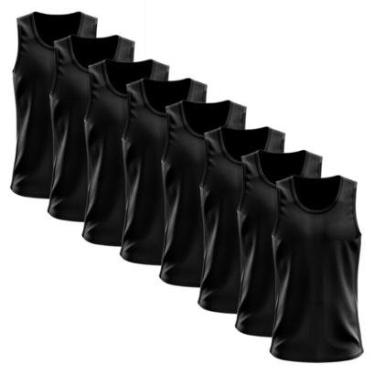 Imagem de Kit 8 Regata Dry Lisa Básica Proteção Solar UV Térmica Camiseta Treino Academia Ciclismo Regatas-Masculino