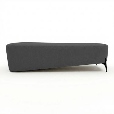 Imagem de Puff Recamier Decorativo Orgânico Lavie 140cm Premium Bouclê Cinza Esc