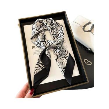 Imagem de Lenço Hijab Quadrado De Seda Com Estampa De Leopardo Para Mulheres, Es