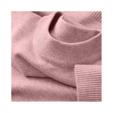 Imagem de Suéter Masculino Casual De Outono Com Gola Alta Falsa, Quente E Leve, 