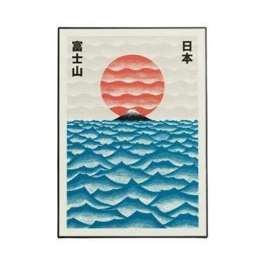 Imagem de Pôster De Arte Moderna De Tóquio Em Tela, Decoração De Parede Com Onda