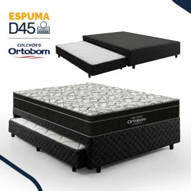 Imagem de Bicama Box com Colchão Ortobom Airtech Ortopillow 150 D45 + Auxiliar d